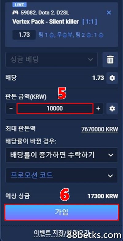 베팅 진행